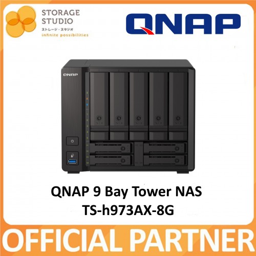 QNAP 9 BAY NAS TS-h973AX-8G. TS-h973AX. Singapore Local 3 Years Warranty
